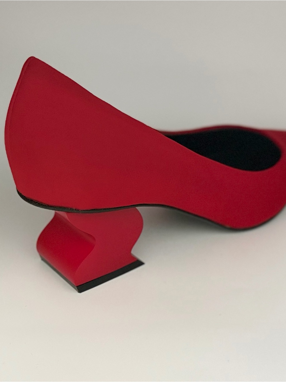 Bold Red Sculptural Heel Women's Pumps